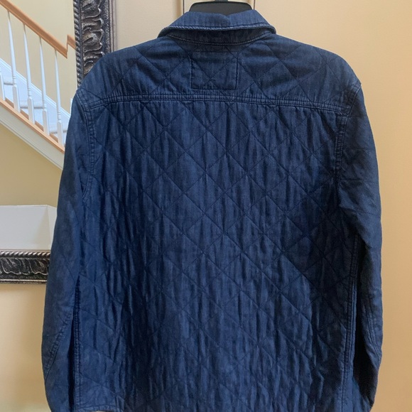 Old Navy women's M Blue quilted Barn jacket snap closure medium weight - Picture 5 of 9